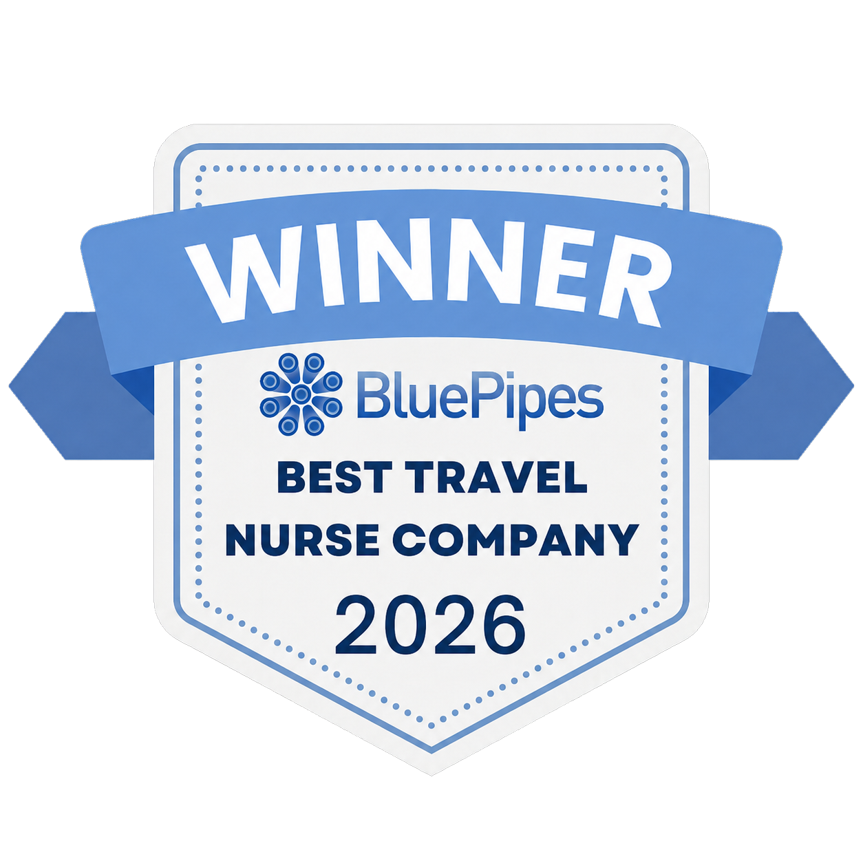 BluePipes Best Travel Nurse Company 2026 badge_01